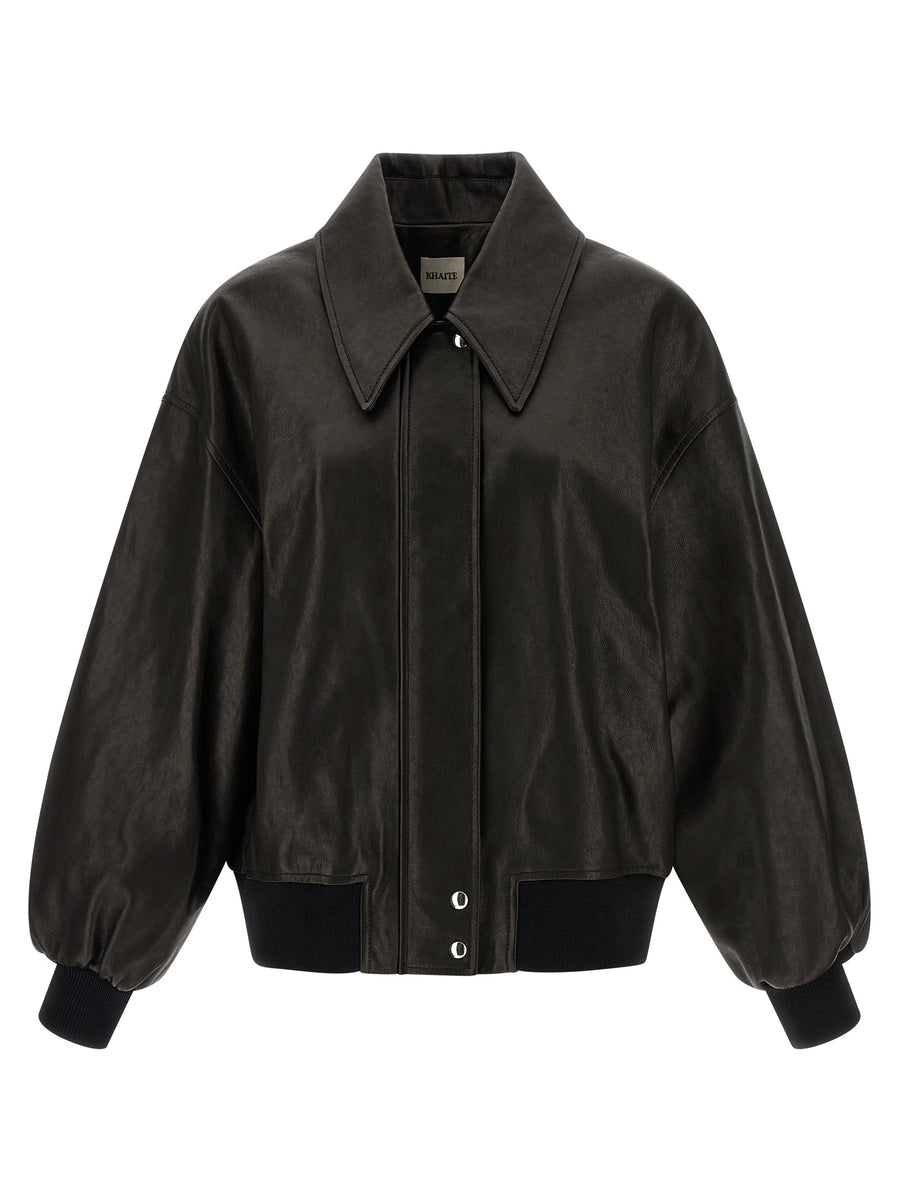 Khaite 100% Lamb Leather jacket in black