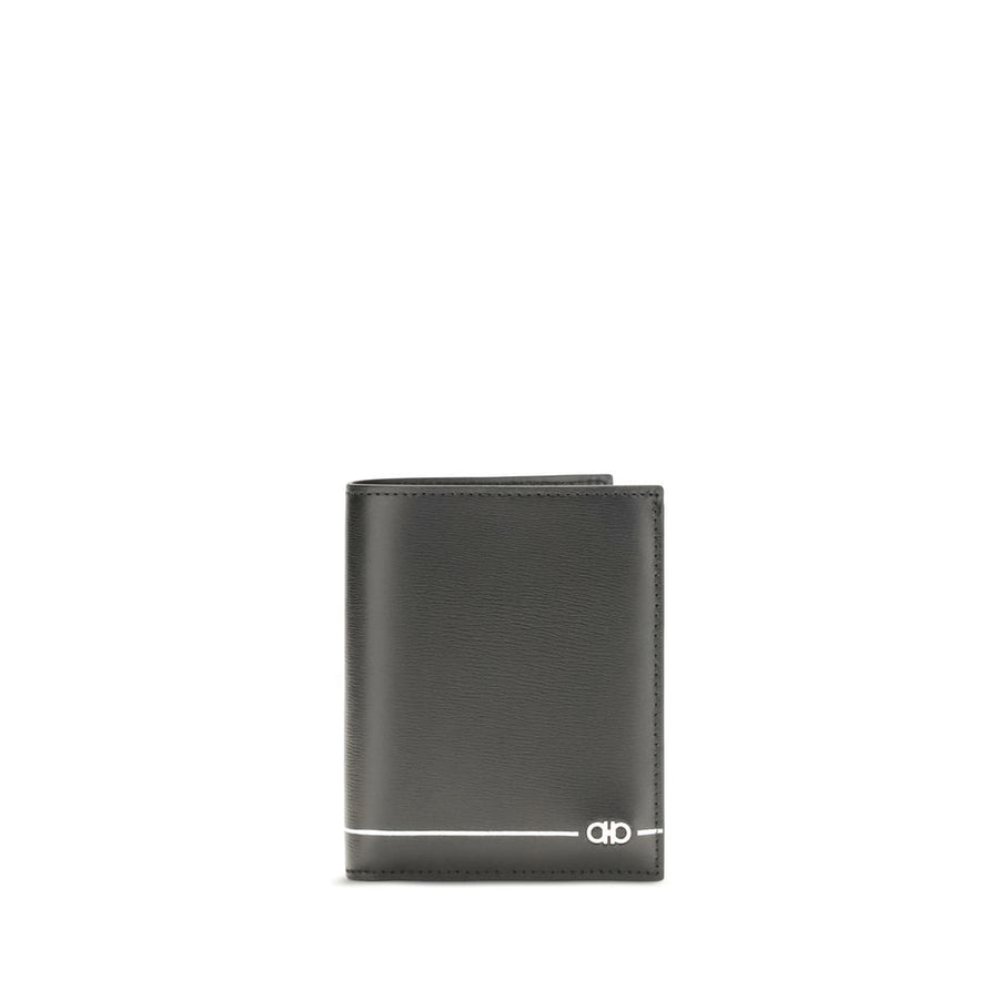 Ferragamo 100% Calf Leather Bos Taurus wallet in black