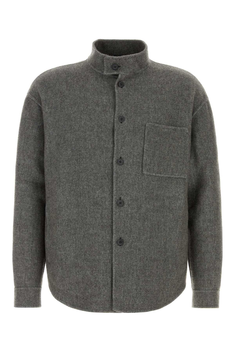 Grey Silk Blend Overshirt Nocemelange Giacche E Gilet