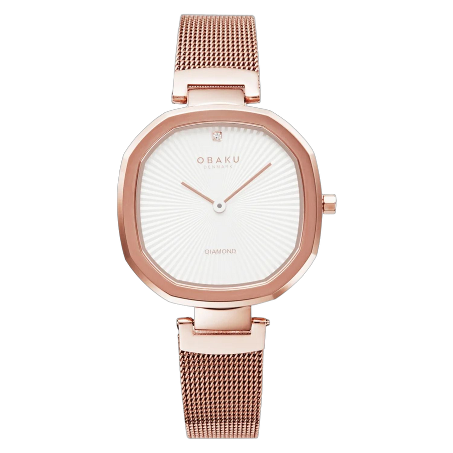 Obaku Stainless steel case watch in rose gold