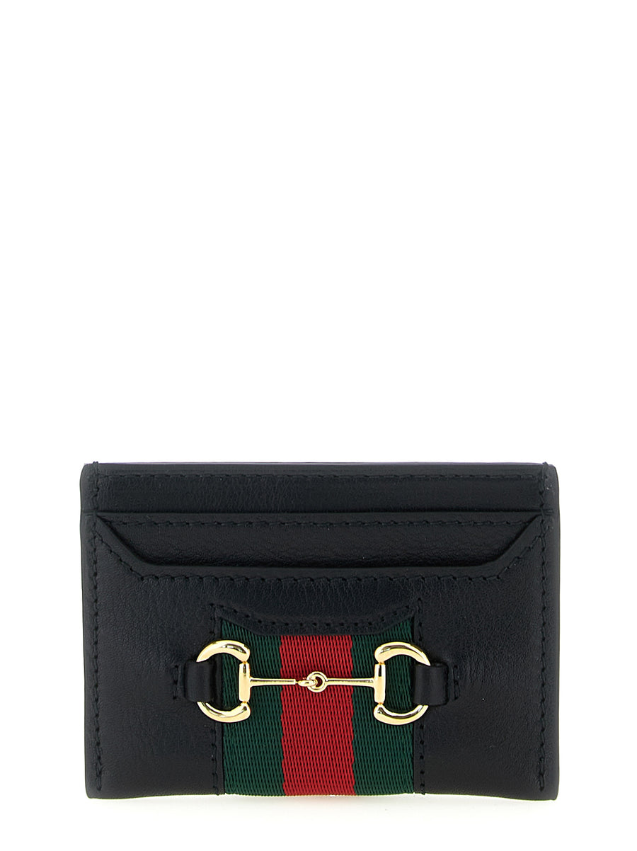 Gucci 100% calfskin leather card case in black