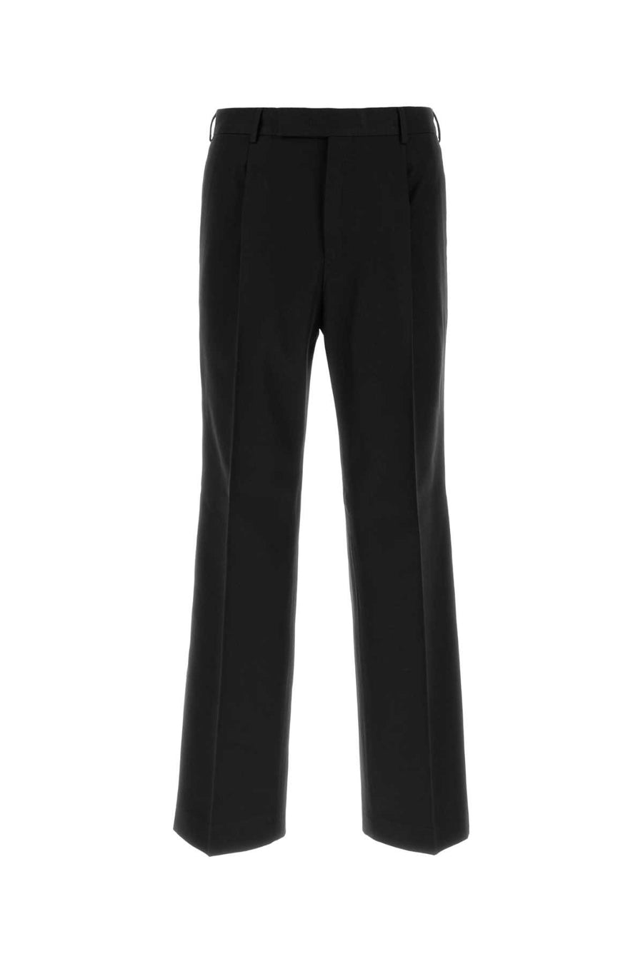 Black Cotton Blend Pant Nero Exterior: Virgin Wool Pantaloni