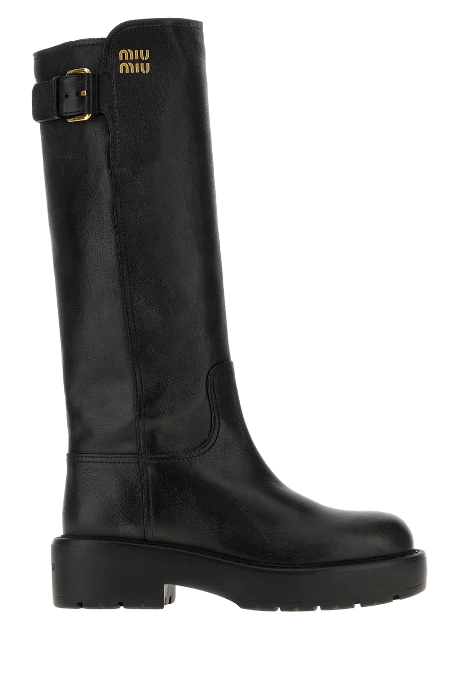Black Leather Boots Nero Stivali