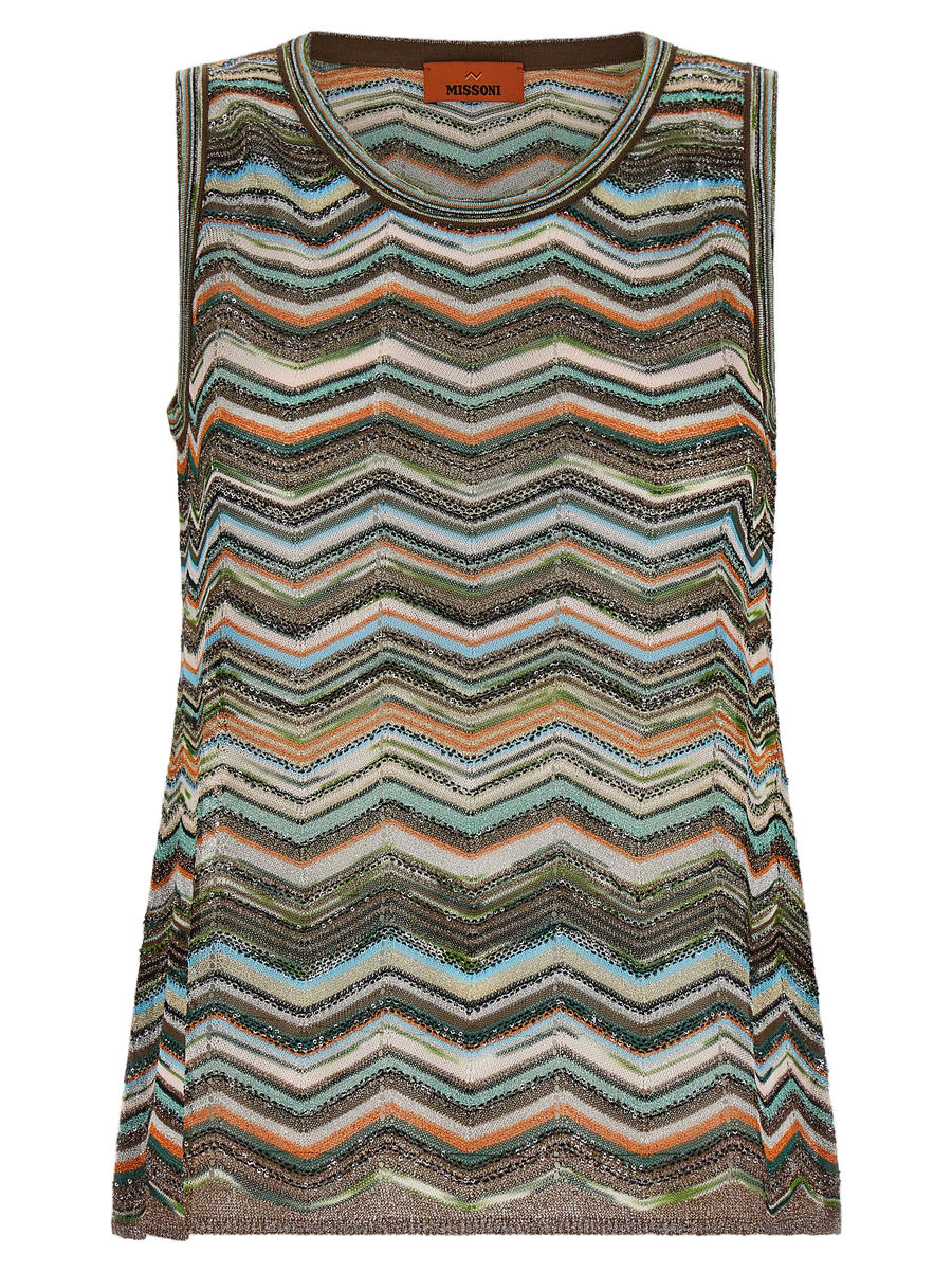 Missoni 76% viscose tank top in multicolor