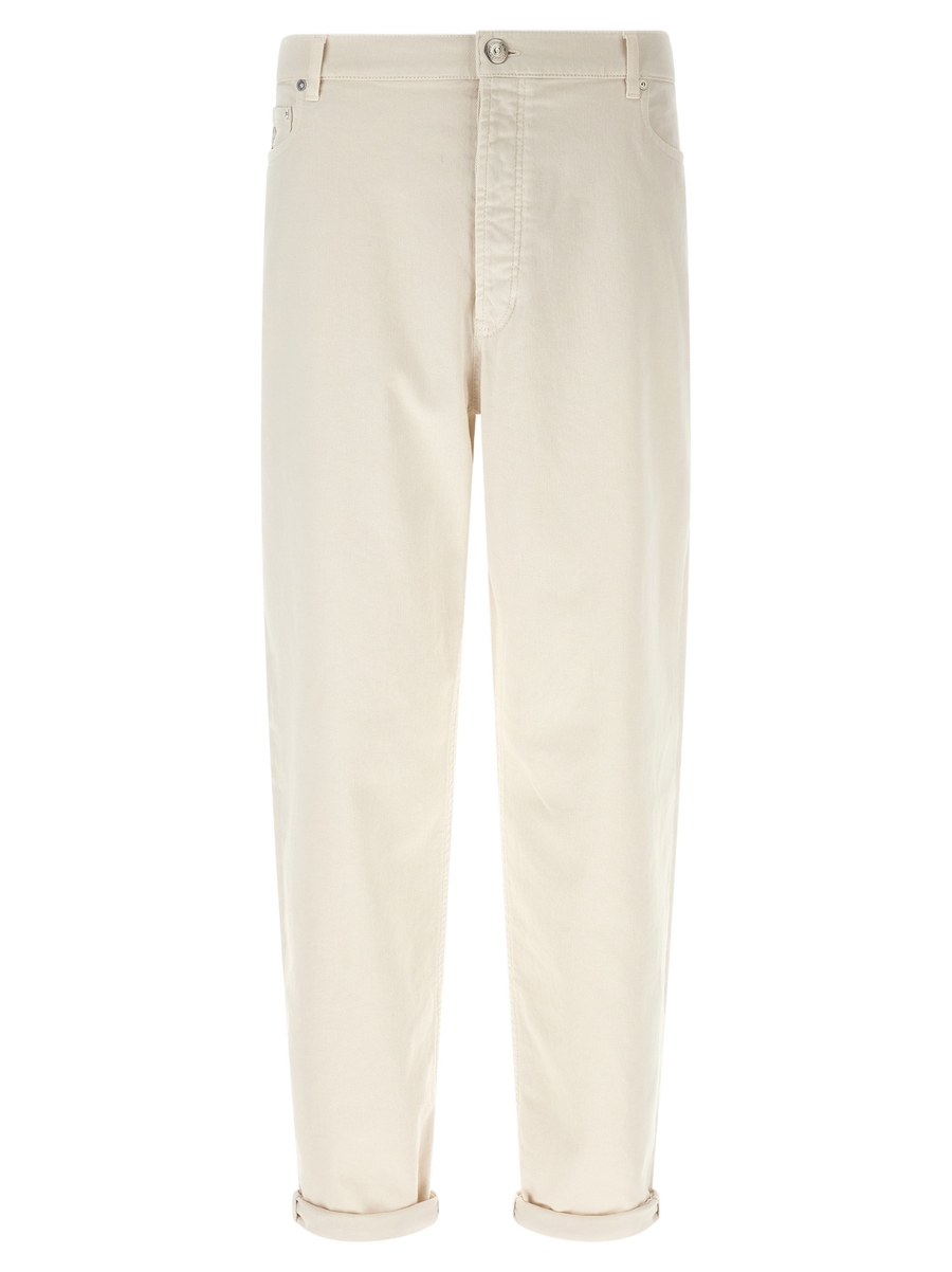 Brunello Cucinelli Cotton canvas jeans in beige