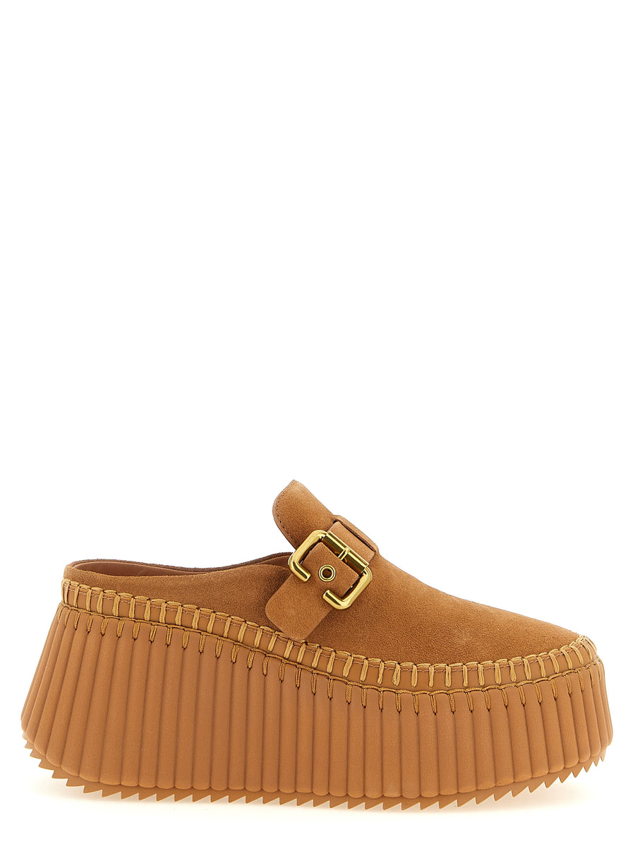 Chloé 100% calfskin leather sabot in beige