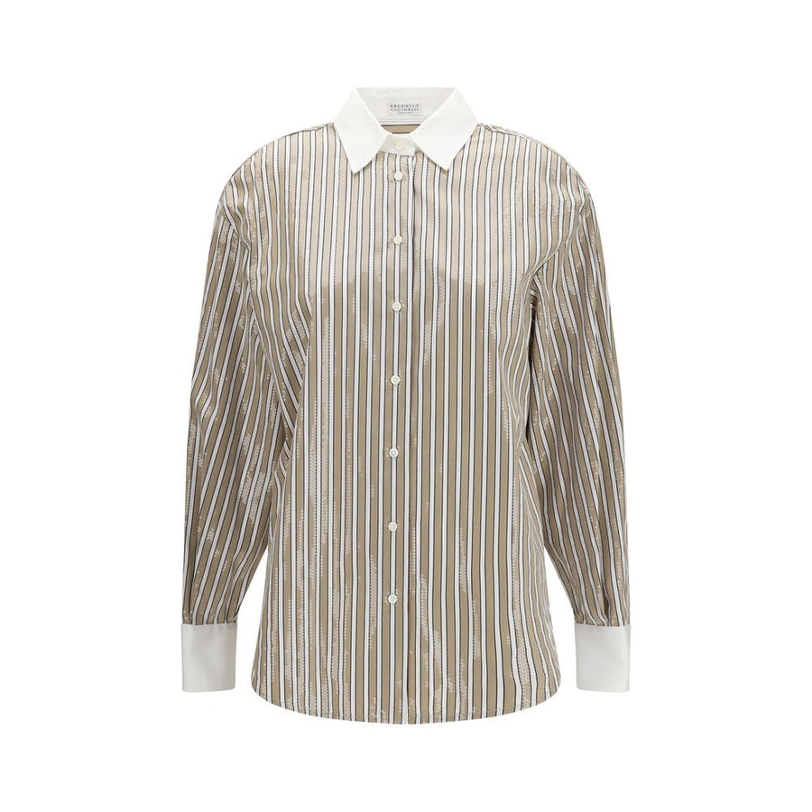 Beige Cotton Pattern Shirt