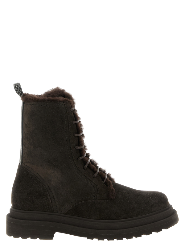 Brunello Cucinelli Suede upper boot in brown