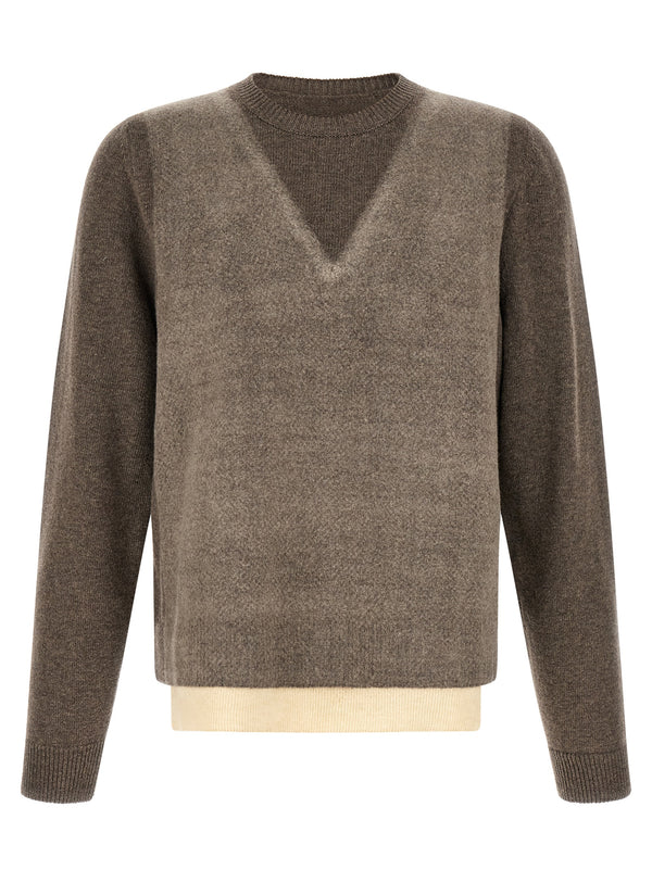 Maison Margiela 100% virgin wool sweater in brown