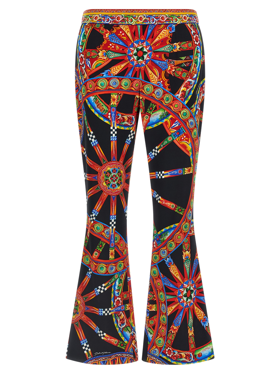 Dolce & Gabbana 89% silk trousers in multicolor
