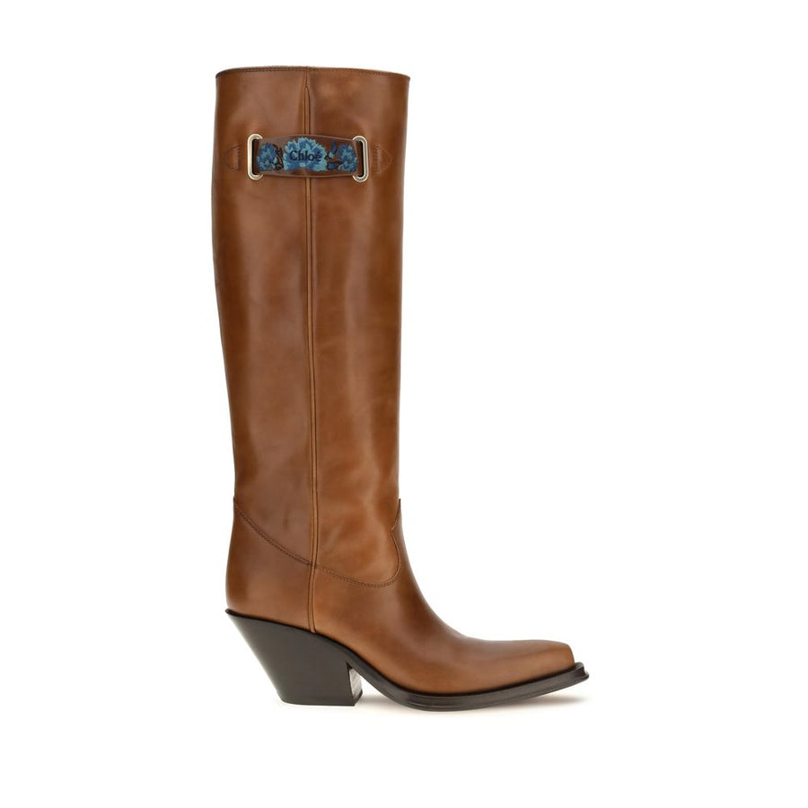 Brown Calf Leather Bos Taurus Over The Knee Shoe