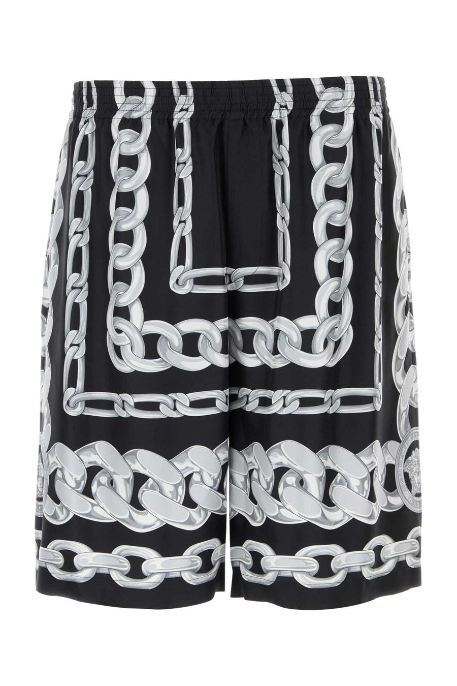Versace Medusa 100% Silk bermuda shorts in black