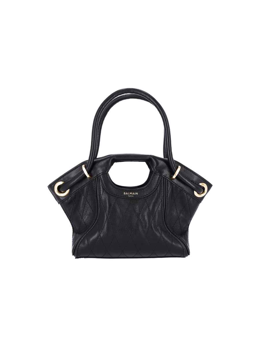Balmain 100% Lamb Leather shoulder bag in black