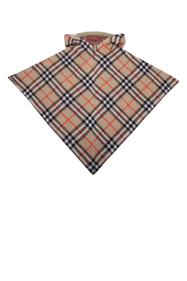 Kg6 Lette Hood Cape Sandipcheck Wool Elastane Maglieria