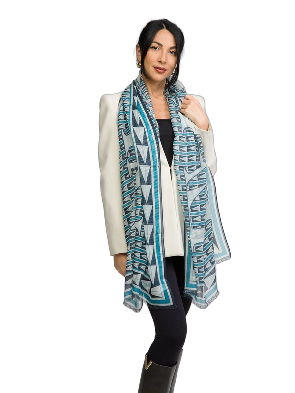 Lanvin 100% Wool scarf in blue