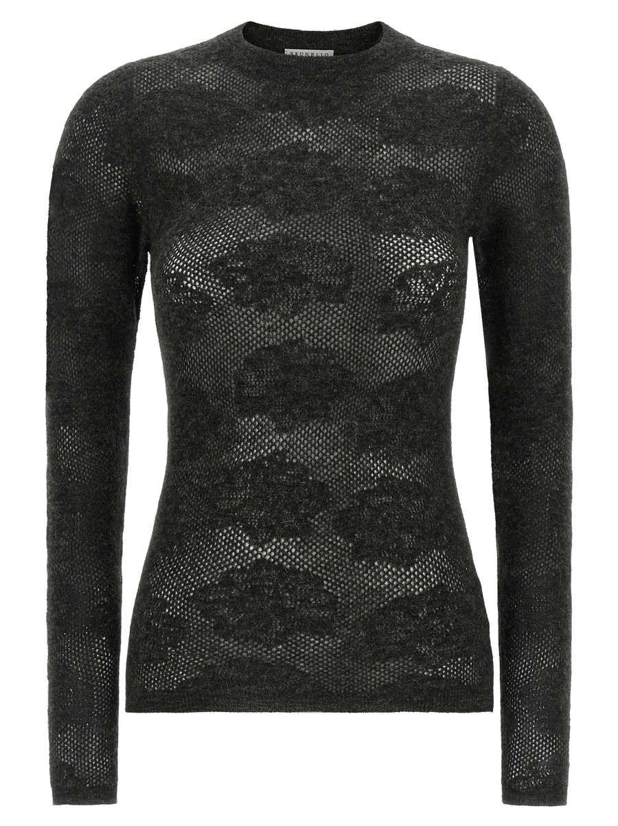 Brunello Cucinelli Silk sweater in gray