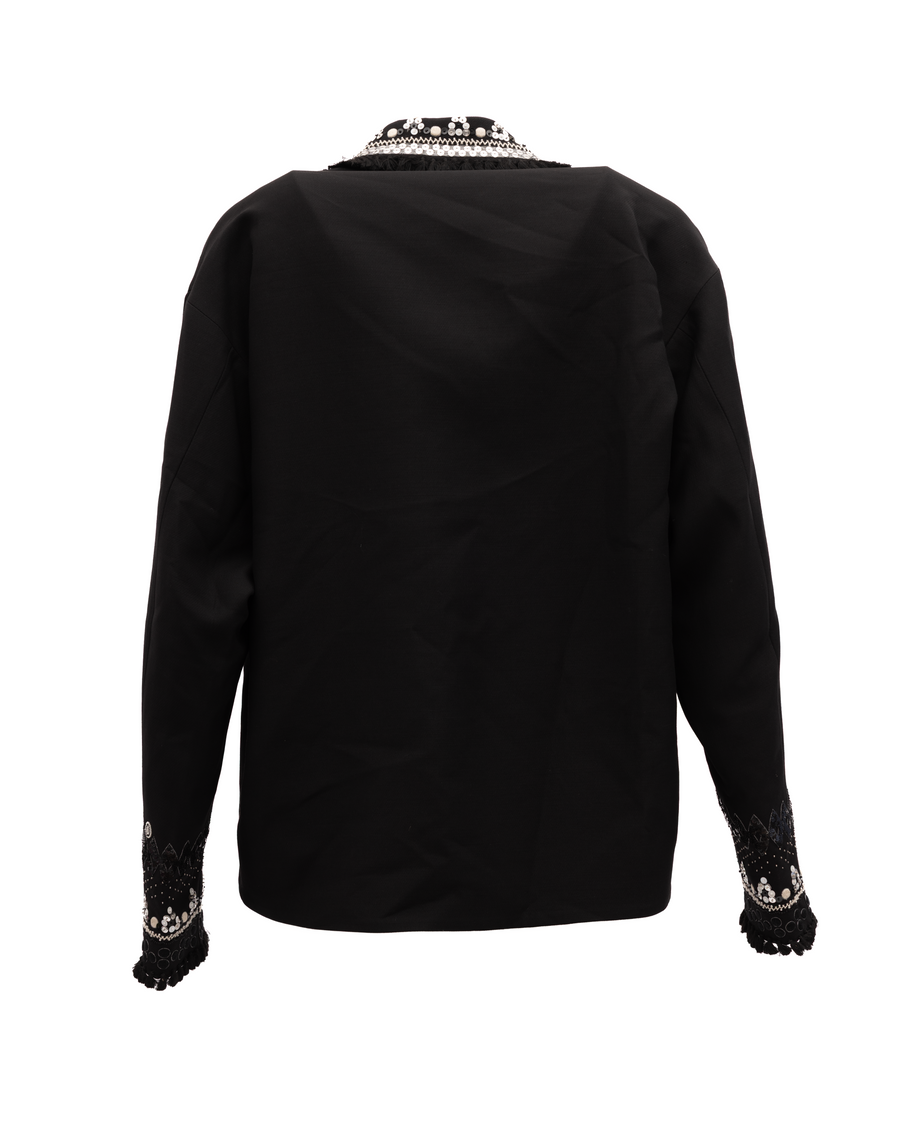 Black Embellished Jacket Clothing