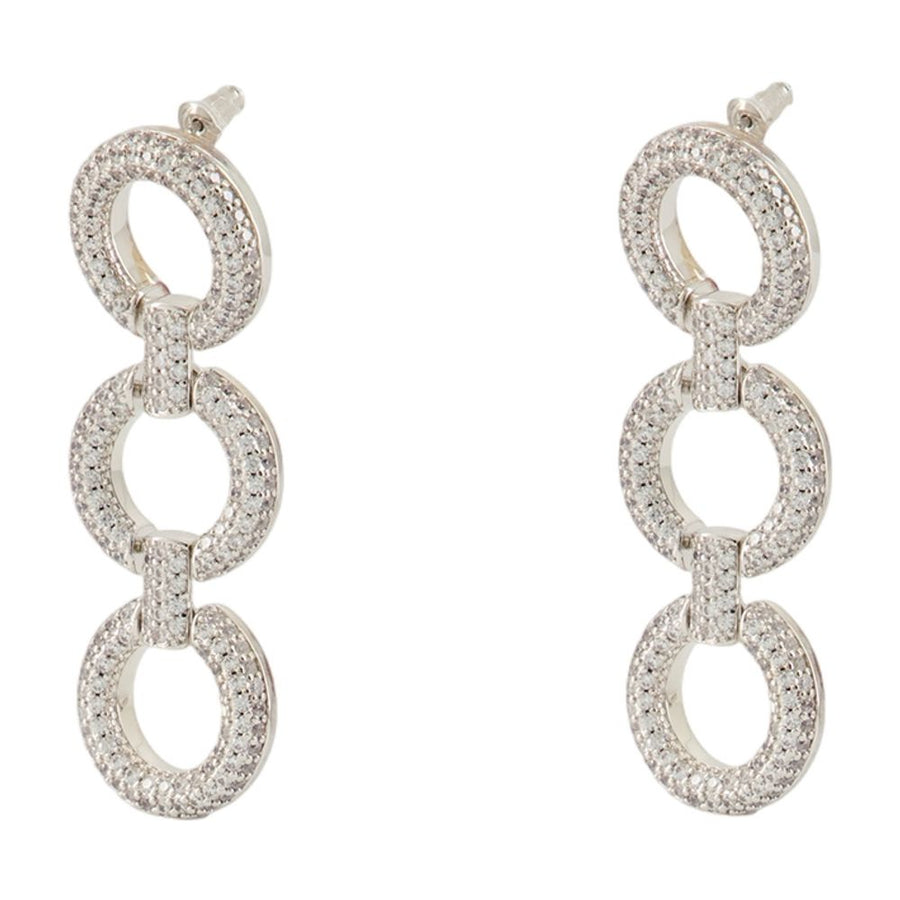 Self-Portrait Crystals earrings in silver