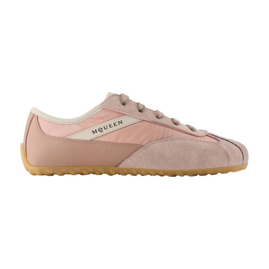 Alexander McQueen Calfskin and suede sneaker in pink