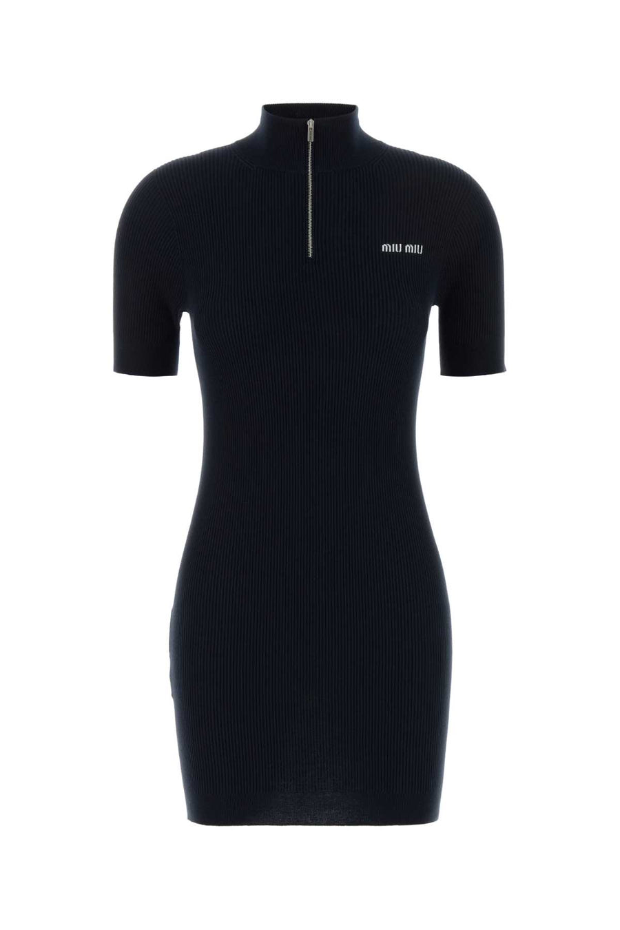Midnight Blue Cotton Dress Bleu Exterior: Maglieria