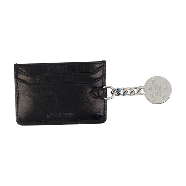 Zadig & Voltaire calfskin card case in black