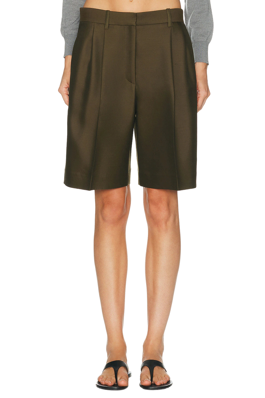 Khaite Cotton blend bermuda shorts in green