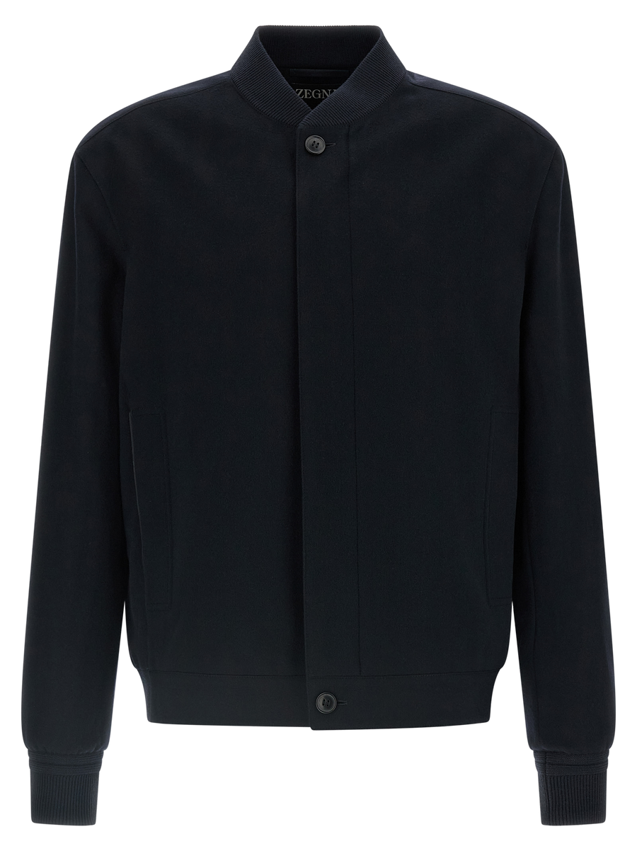 Blue Cashmere Bomber Clothing