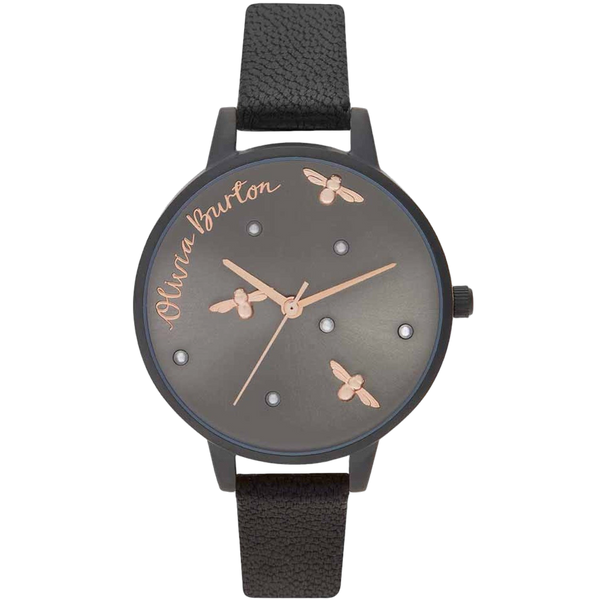Olivia Burton Stainless steel case watch in black