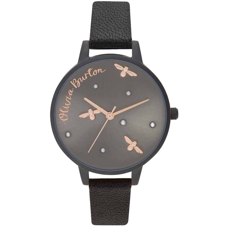 Olivia Burton Stainless steel case watch in black