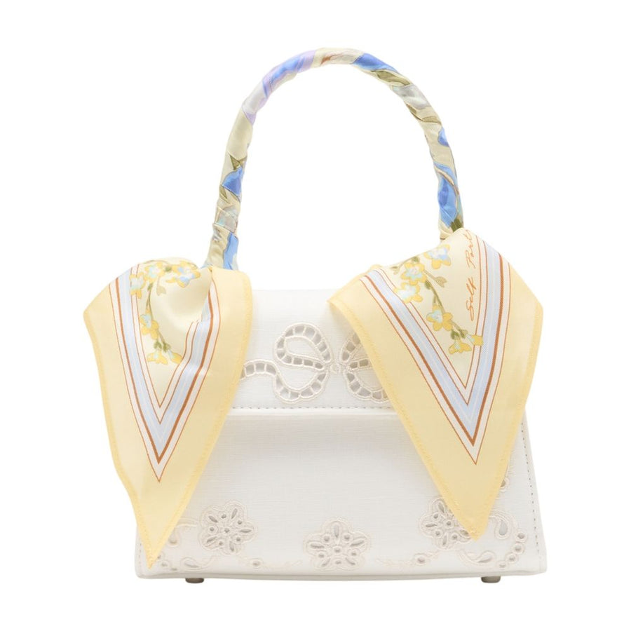 Self-Portrait Linen mini bag in ivory