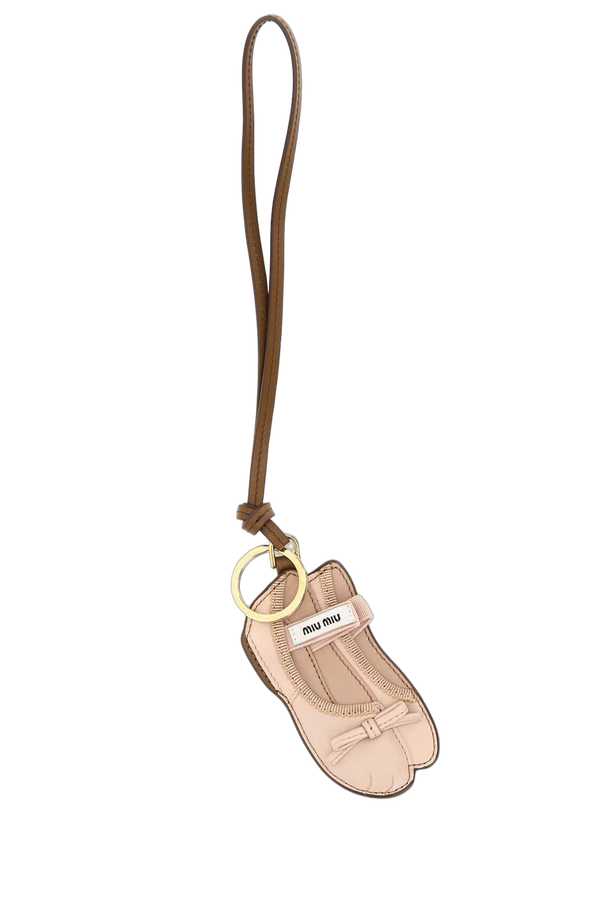 Miu Miu Exterior: 100% Leather; Finishing: Golden metal key case in pink