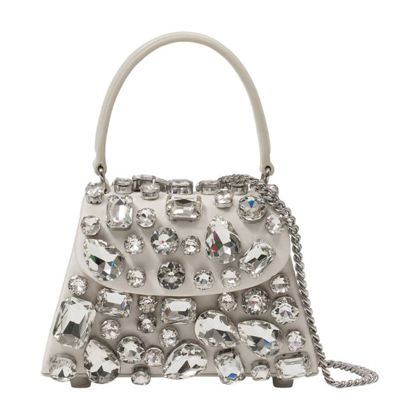 Self-Portrait Satin mini bag in ivory