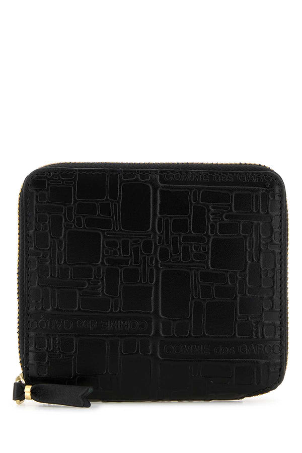 Black Leather Wallet Portafogli