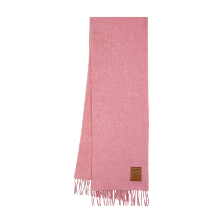 Ganni wool scarf in pink