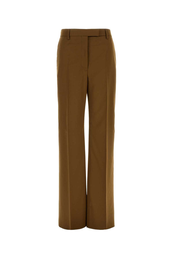 Ferragamo Soyseed 95% Virgin wool trousers in brown