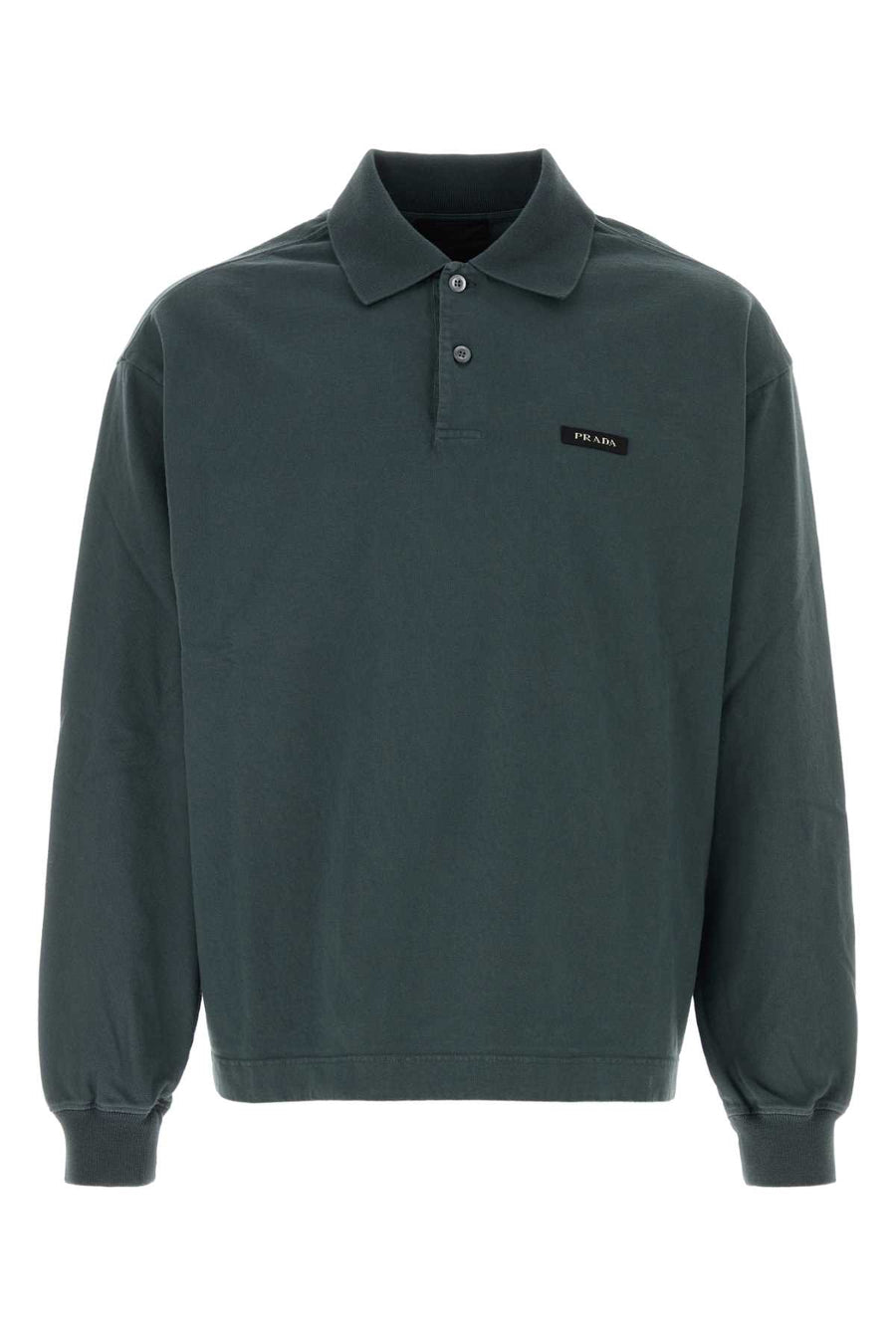 Petrol Blue Cotton Polo Shirt Petrolio Exterior: T-shirt