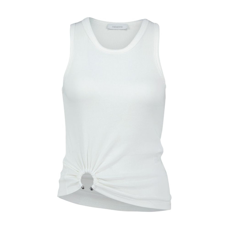 Rabanne cotton tank top in white