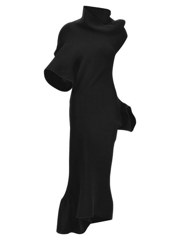 Issey Miyake 100% polyester dress in black