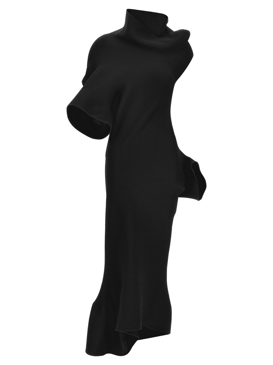 Issey Miyake 100% polyester dress in black