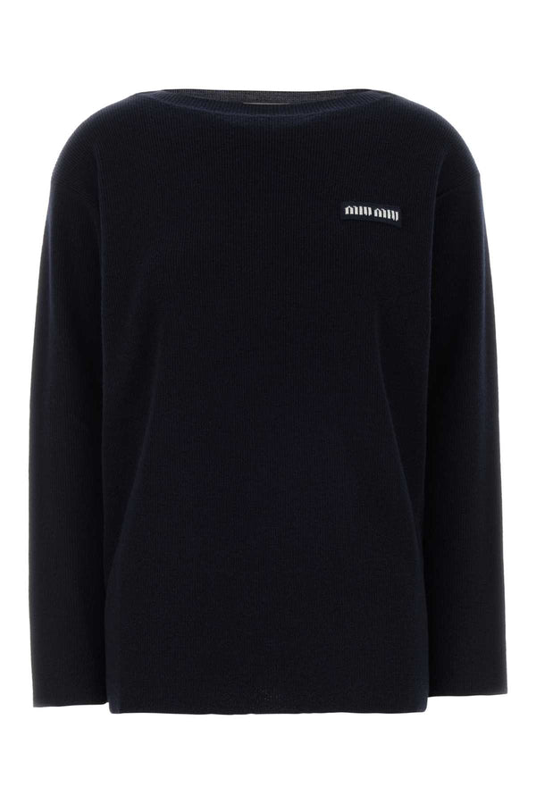 Miu Miu 100% Virgin wool sweater in navy