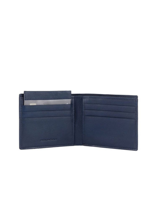 Piquadro 100% Recycled Polyester wallet in blue