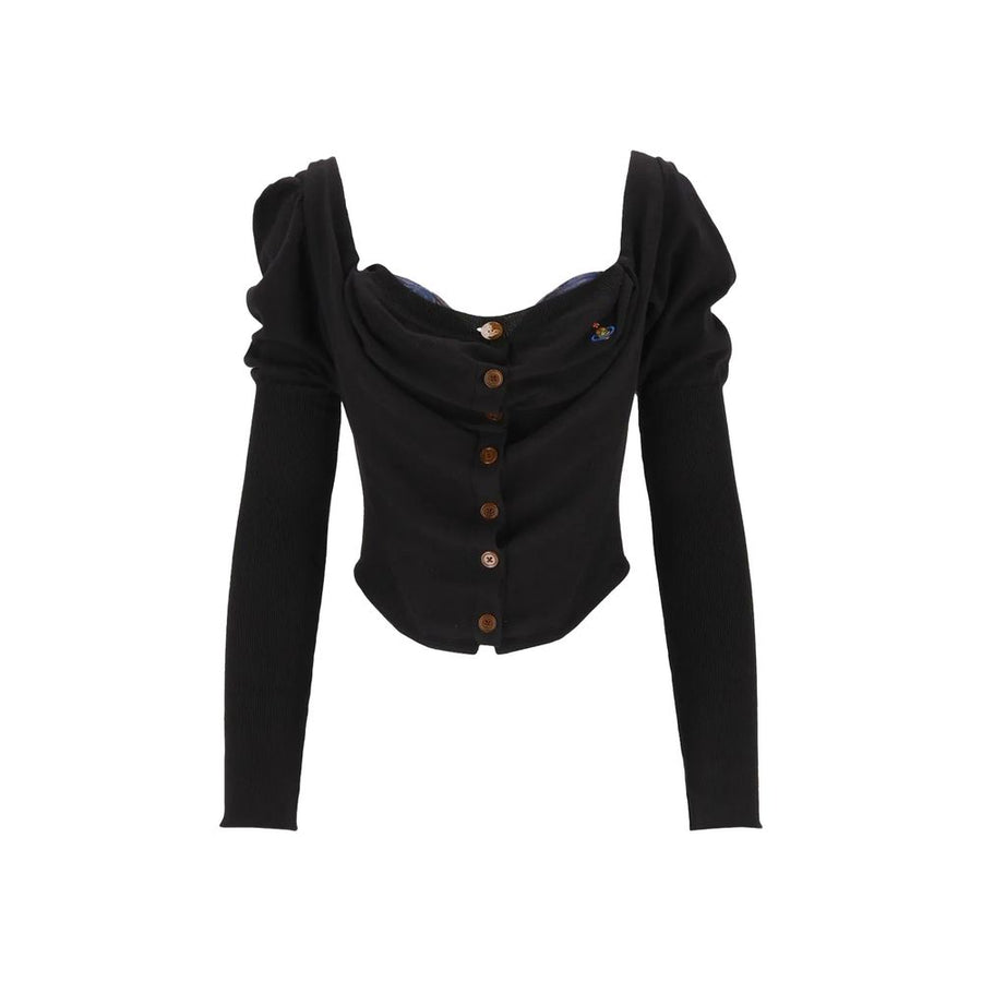 Black Silk Cardigan Clothing