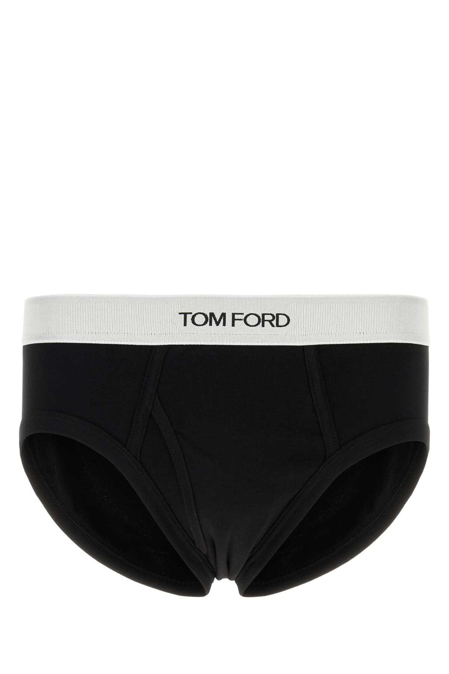 Black Stretch Cotton Brief Exterior: Elastane Intimo