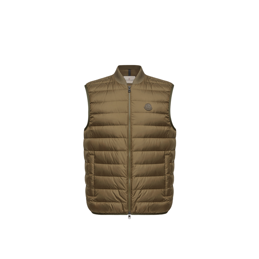 Moncler Nylon down vest in khaki
