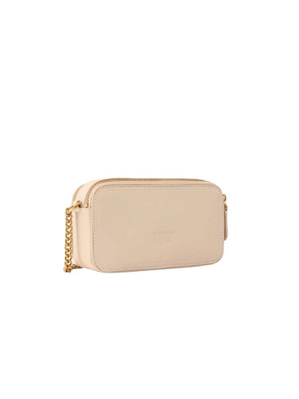 Pinko 100% Sheep Leather crossbody bag in beige