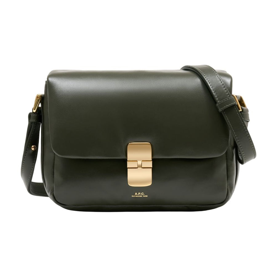 A.P.C. Cowhide crossbody bag in khaki