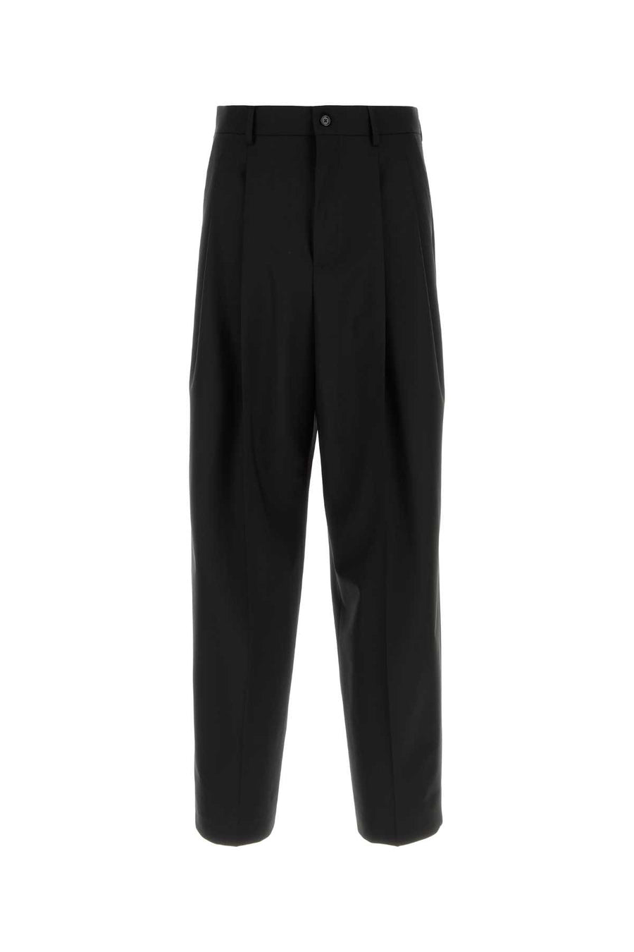 Tela Di Lana Str Nero Pantaloni