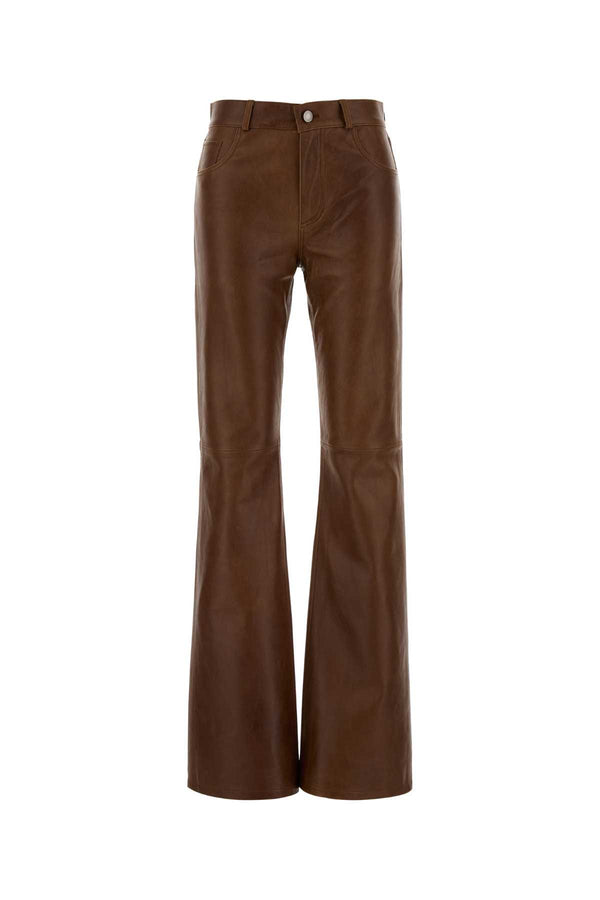 Chocolate Leather Pant Tan Exterior: Lamb Jean