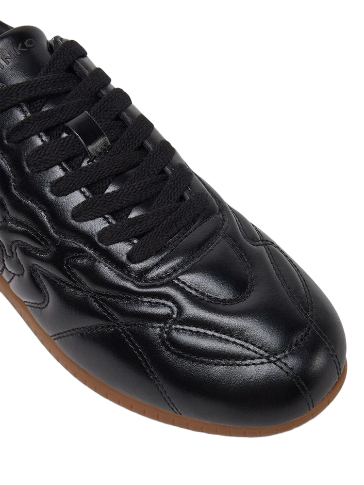 Pinko 100% Bovine leather upper and lining sneaker in black