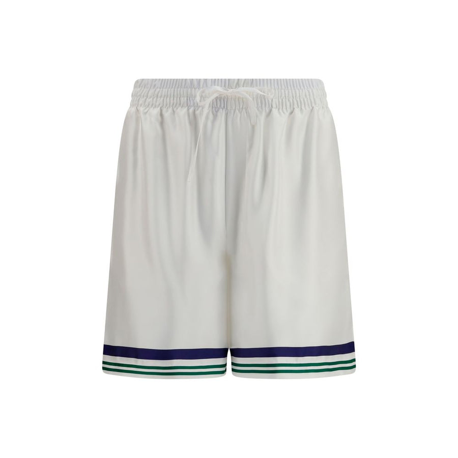 Casablanca 100% Silk bermuda shorts in white